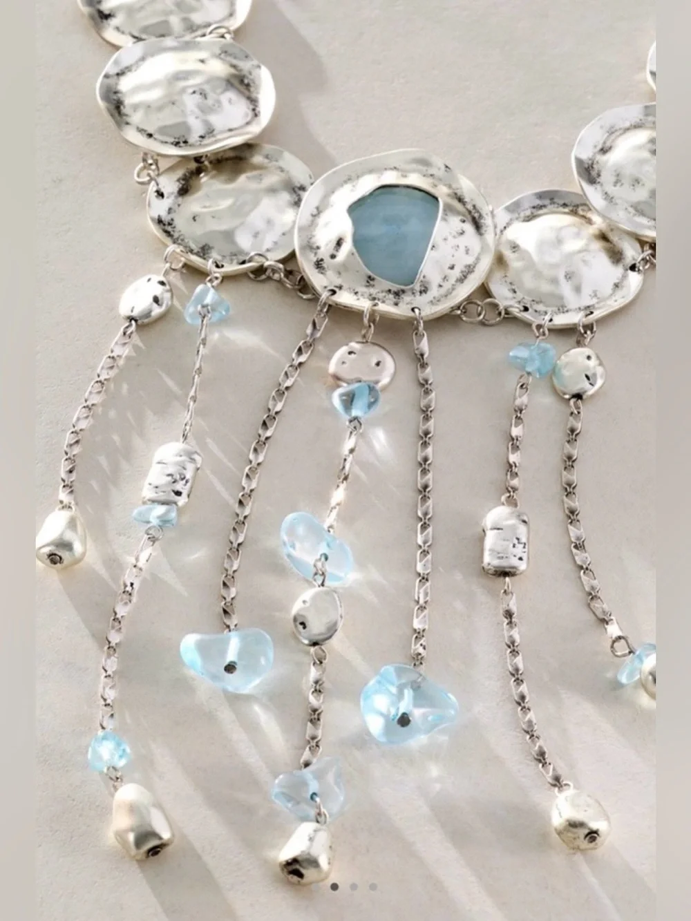 NEW Free People Speak Up Statement Layer Necklace in Silver New $68 retail